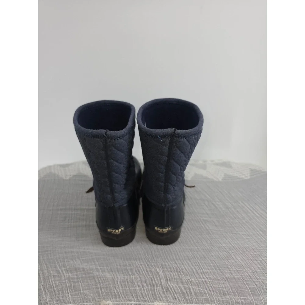 Sperry Top-Sider Saltwater Navy Blue Quilted Waterproof Rain Boots STS95942 9